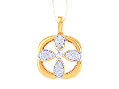 3D Printable Cad jewelry design of Lady diamond Pendant 3D Модель