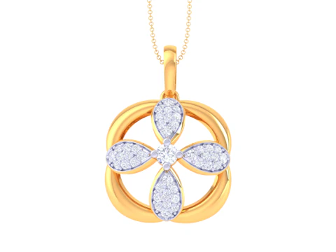 3D-druckbares CAD-Schmuckdesign eines Lady-Diamantanh&auml;ngers 3D Modell