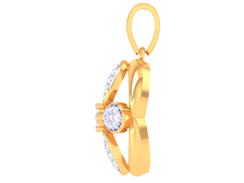 3D Printable Cad jewelry design of Lady diamond Pendant 3D Model