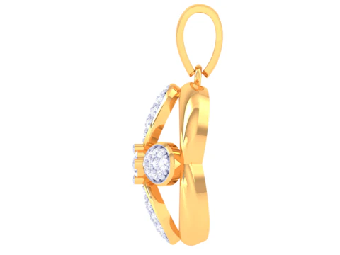 3D Printable Cad jewelry design of Lady diamond Pendant 3D Model