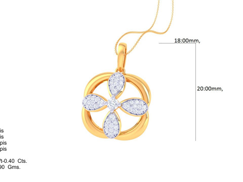 3D Printable Cad jewelry design of Lady diamond Pendant 3D Model