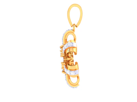 3D Printable Cad jewelry design of Lady diamond Pendant 3D Model