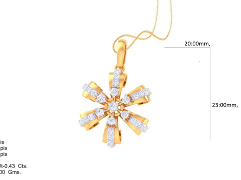 3D Printable Cad jewelry design of Lady diamond Pendant 3D Model