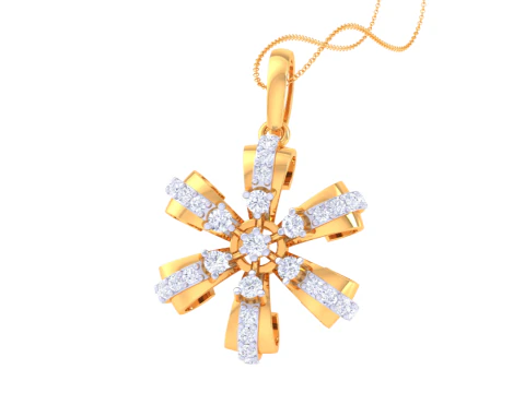 3D Printable Cad jewelry design of Lady diamond Pendant 3D Model