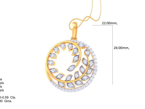 3D Printable Cad jewelry design of Lady diamond Pendant 3D Model