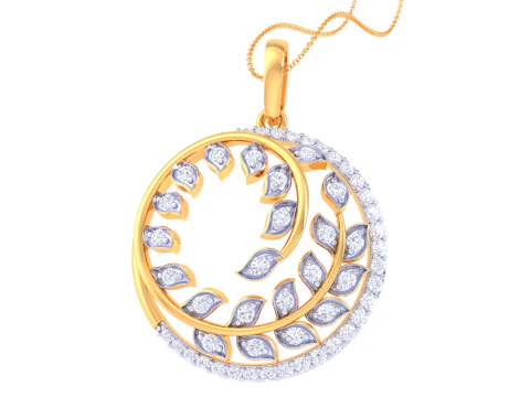 3D Printable Cad jewelry design of Lady diamond Pendant 3D Model