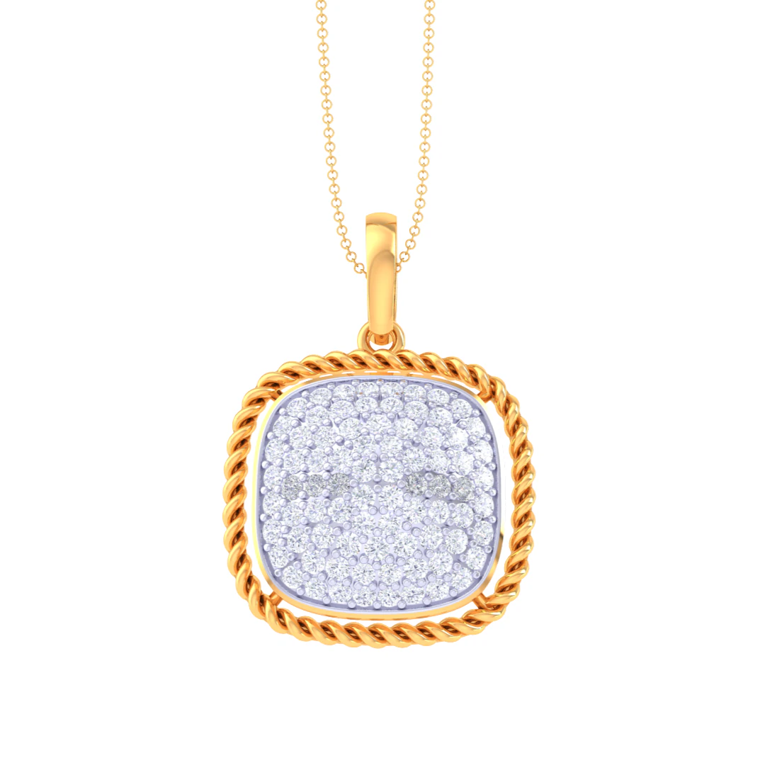 3D Printable Cad jewelry design of Lady diamond Pendant 3D Model .c4d .max .obj .3ds .fbx .stl .blend 