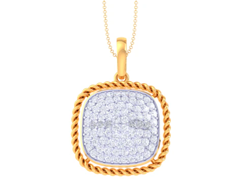 레이디 다이아몬드 펜던트의 3D 인쇄용 Cad 주얼리 디자인 3D 모델