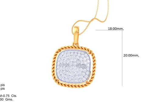 3D Printable Cad jewelry design of Lady diamond Pendant 3D Модель
