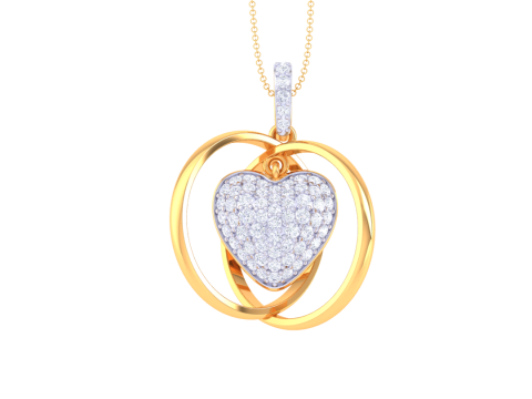 3D Printable Cad jewelry design of Lady diamond Pendant 3D Модель