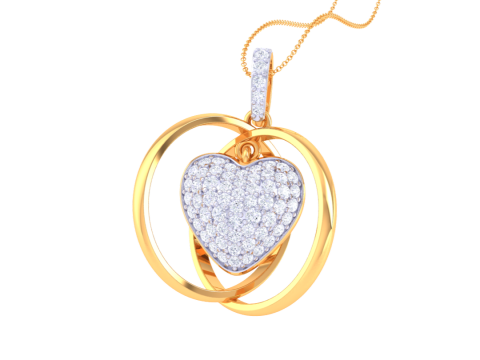 3D Printable Cad jewelry design of Lady diamond Pendant 3D Model