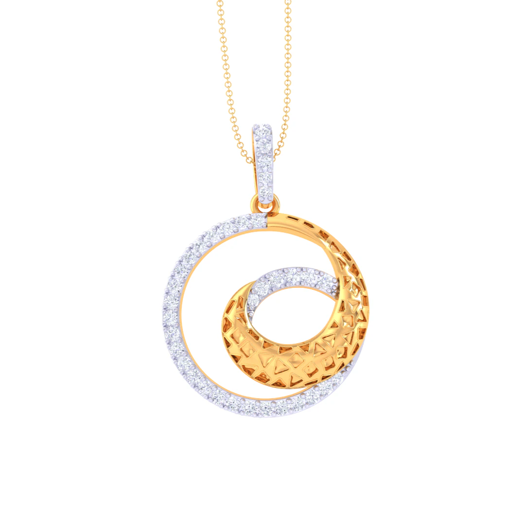 3D Printable Cad jewelry design of Lady diamond Pendant 3D Model .c4d .max .obj .3ds .fbx .stl .blend 