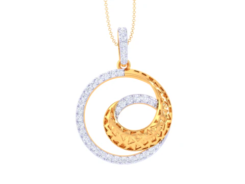 3D Printable Cad jewelry design of Lady diamond Pendant 3D Model