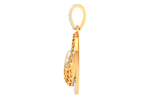 3D Printable Cad jewelry design of Lady diamond Pendant 3D Model