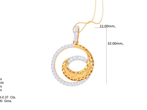 3D Printable Cad jewelry design of Lady diamond Pendant 3D Model