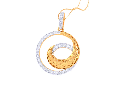 3D Printable Cad jewelry design of Lady diamond Pendant 3D Model