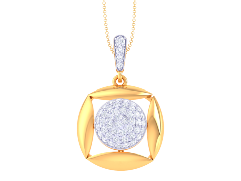 3D Printable Cad jewelry design of Lady diamond Pendant 3D Модель
