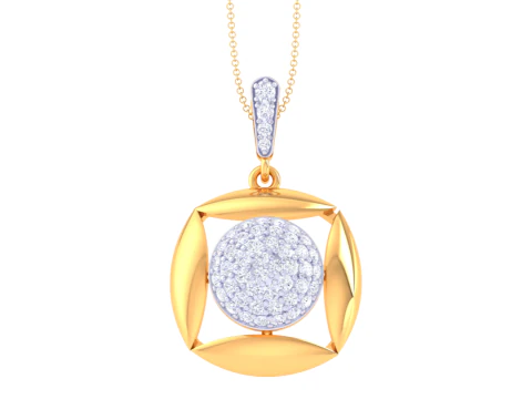 3D Printable Cad jewelry design of Lady diamond Pendant 3D Model