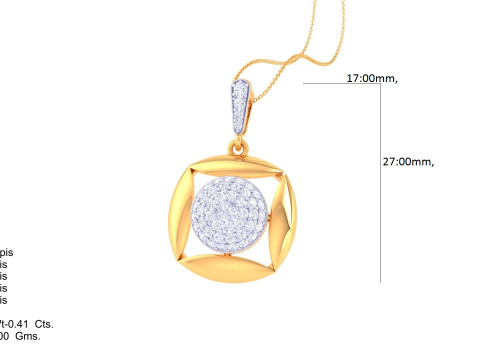 3D Printable Cad jewelry design of Lady diamond Pendant 3D 模型