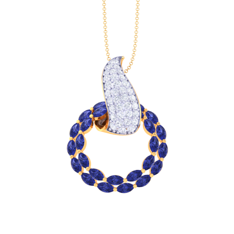 3D Printable Cad jewelry design of Lady diamond Pendant 3D 模型 .c4d .max .obj .3ds .fbx .stl .blend