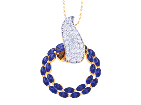3D Printable Cad jewelry design of Lady diamond Pendant 3D Модель