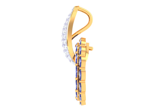 3D Printable Cad jewelry design of Lady diamond Pendant 3D Model