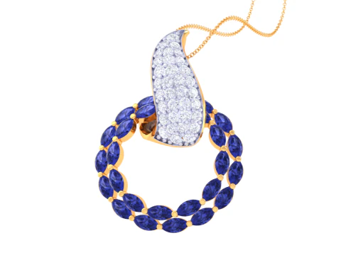 3D Printable Cad jewelry design of Lady diamond Pendant 3D Model