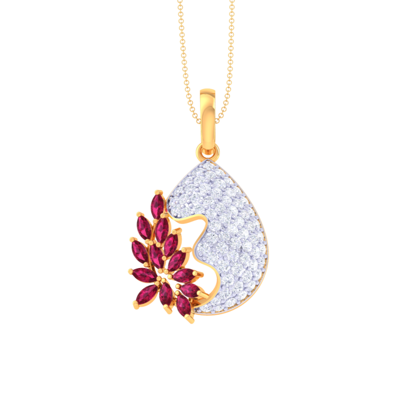 3D Printable Cad jewelry design of Lady diamond Pendant 3D 模型 .c4d .max .obj .3ds .fbx .stl .blend 