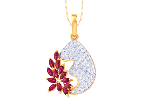 3D Printable Cad jewelry design of Lady diamond Pendant 3D Модель