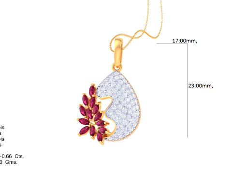 3D Printable Cad jewelry design of Lady diamond Pendant 3D 模型