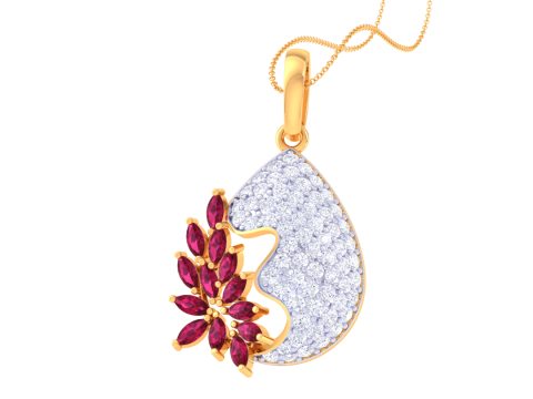3D Printable Cad jewelry design of Lady diamond Pendant 3D 模型