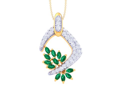 3D Printable Cad jewelry design of Lady diamond Pendant 3D Model