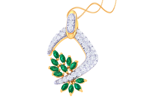 3D Printable Cad jewelry design of Lady diamond Pendant 3D 模型