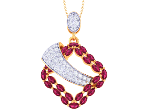 3D Printable Cad jewelry design of Lady diamond Pendant 3D Модель