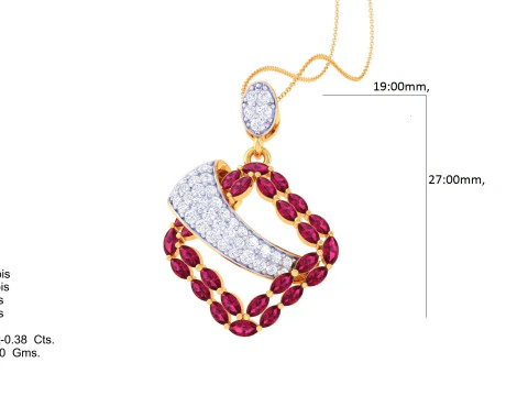 3D Printable Cad jewelry design of Lady diamond Pendant 3D Model