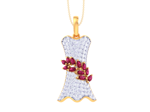 3D Printable Cad jewelry design of Lady diamond Pendant 3D Модель