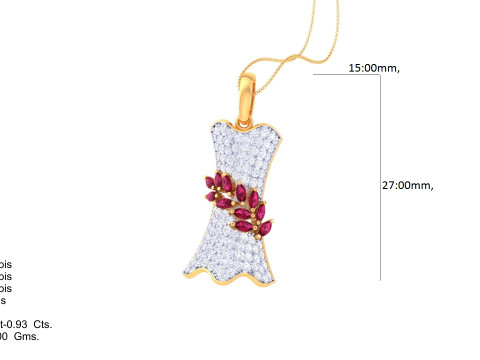 3D Printable Cad jewelry design of Lady diamond Pendant 3Dモデル