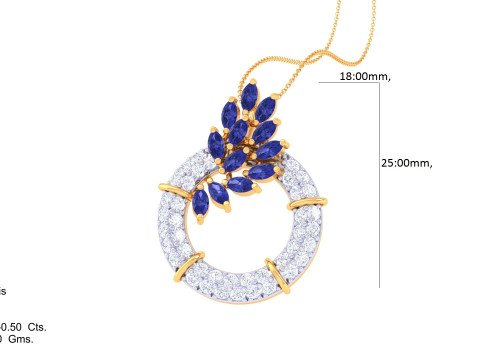 3D Printable Cad jewelry design of Lady diamond Pendant 3D Модель