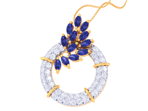 3D Printable Cad jewelry design of Lady diamond Pendant 3D Модель