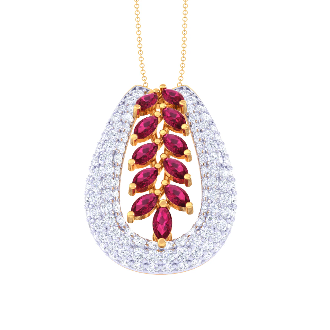 3D Printable Cad jewelry design of Lady diamond Pendant 3D Model .c4d .max .obj .3ds .fbx .stl .blend 