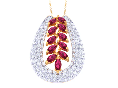 女士钻石吊坠的 3D 可打印 Cad 珠宝设计 3D 模型