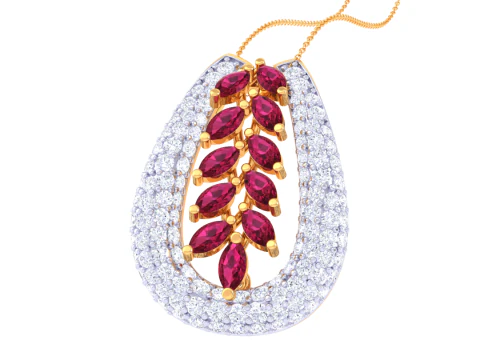 3D Printable Cad jewelry design of Lady diamond Pendant 3D Model