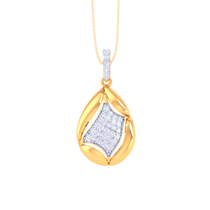 3D Printable Cad jewelry design of Lady diamond Pendant 3D Model .c4d .max .obj .3ds .fbx .stl .blend
