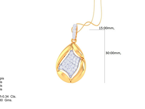 3D Printable Cad jewelry design of Lady diamond Pendant 3D Model