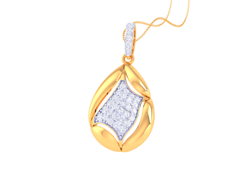 3D Printable Cad jewelry design of Lady diamond Pendant 3D Model