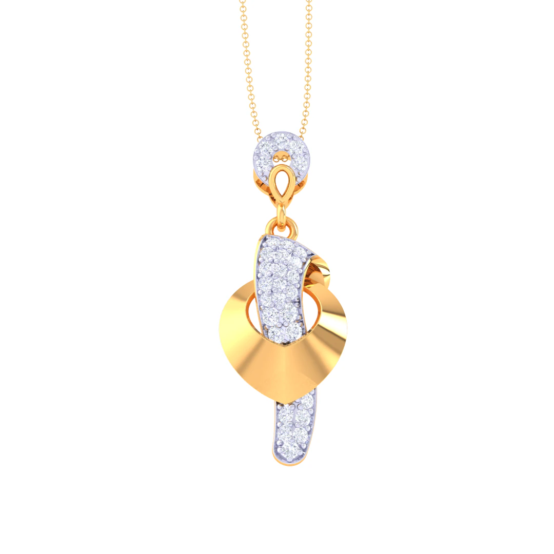 3D Printable Cad jewelry design of Lady diamond Pendant 3D Model .c4d .max .obj .3ds .fbx .stl .blend 