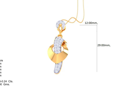 3D Printable Cad jewelry design of Lady diamond Pendant 3D Model