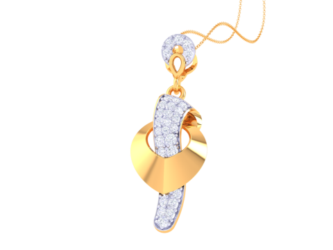 3D Printable Cad jewelry design of Lady diamond Pendant 3D 模型