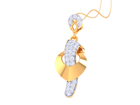 3D Printable Cad jewelry design of Lady diamond Pendant 3D Model