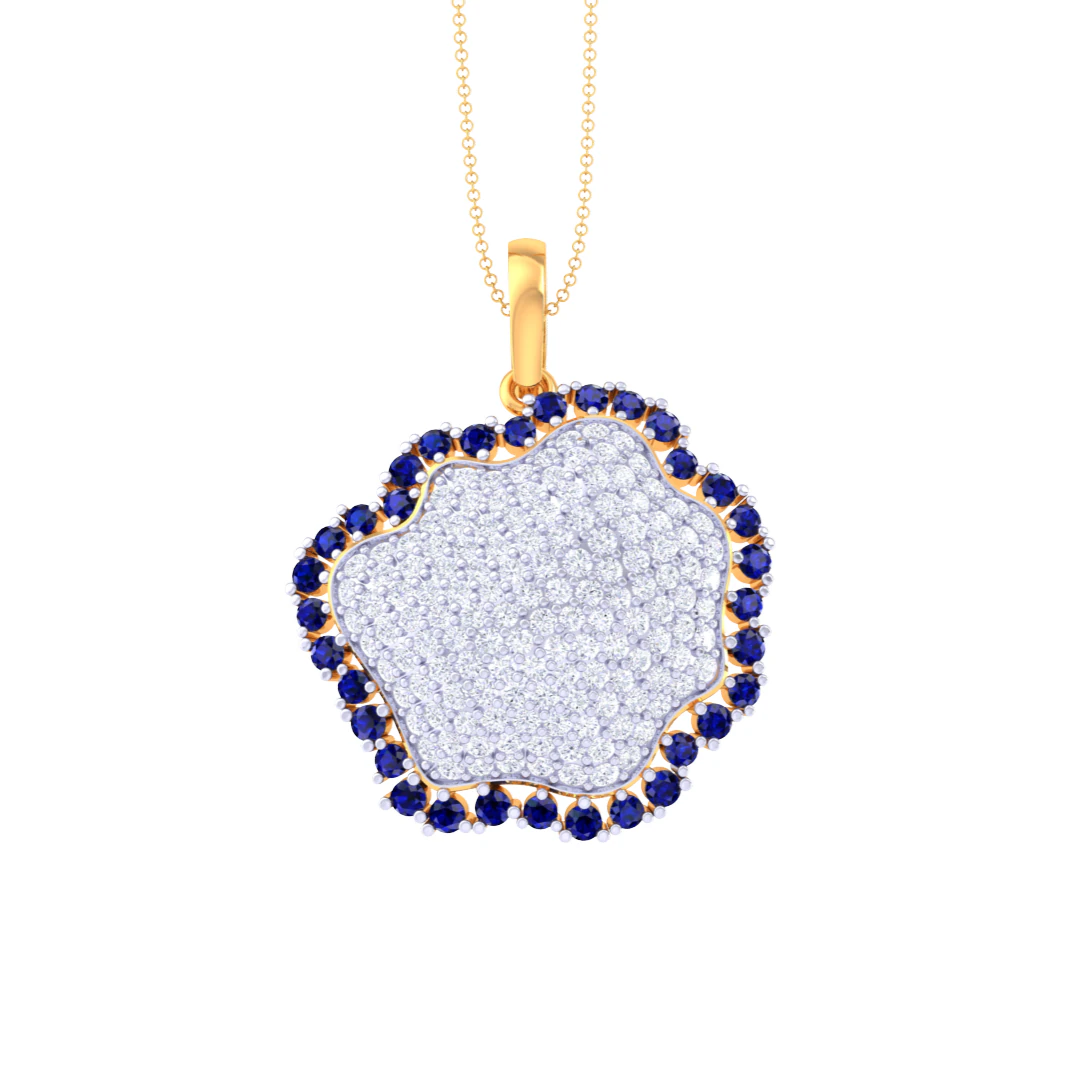 3D Printable Cad jewelry design of Lady diamond Pendant 3D Model .c4d .max .obj .3ds .fbx .stl .blend